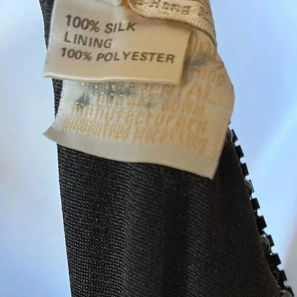 Vintage Victoria Black Silk Beaded Sequin Ball Gown Evening Dress Size 10 - Picture 12 of 15